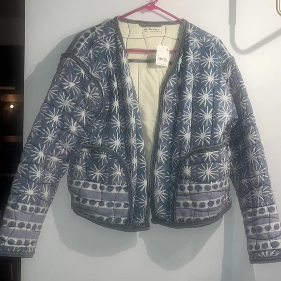 NWT Free People We The Free Kara Quilted Jacket Pacific Combo Size Small - Picture 3 of 7